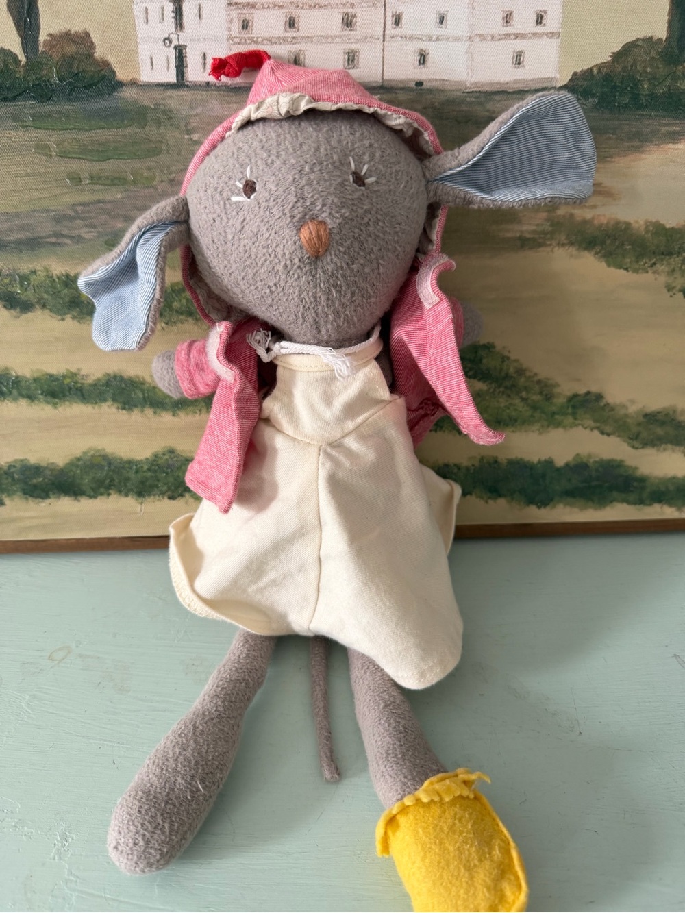 Hazel Village Catalina Mouse 14" Plush #2040 2012 Pinstripe Ears *flaws Read*